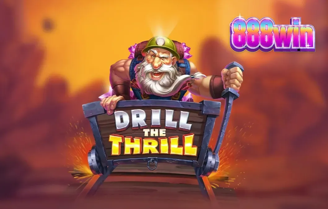 Interface do jogo Drill the Thrill com símbolos de mineração e brocas industriais